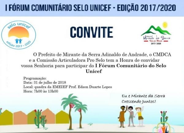 Iº Fórum Comunitário Selo Unicef em Mirante da Serra