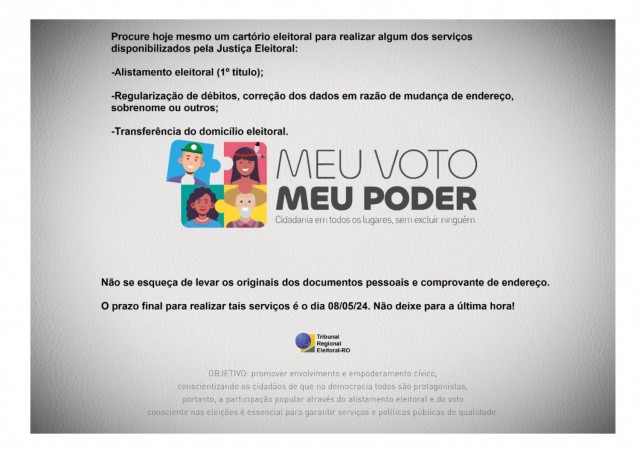 PROJETO TRE-RO: MEU VOTO MEU PODER