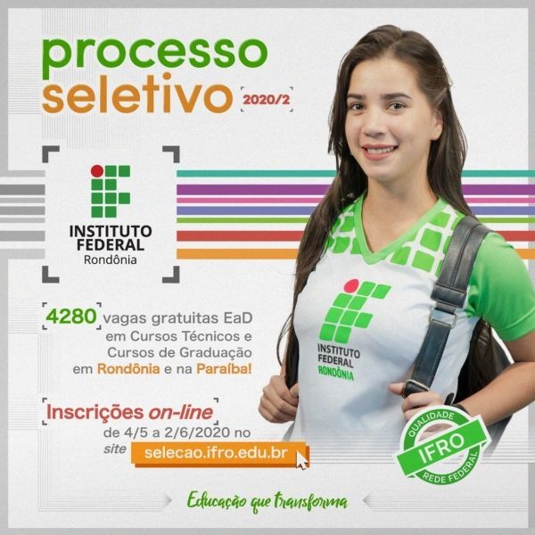 INSCRIÇÕES ABERTAS! 4.240 VAGAS em CURSOS EAD GRATUITOS no IFRO!