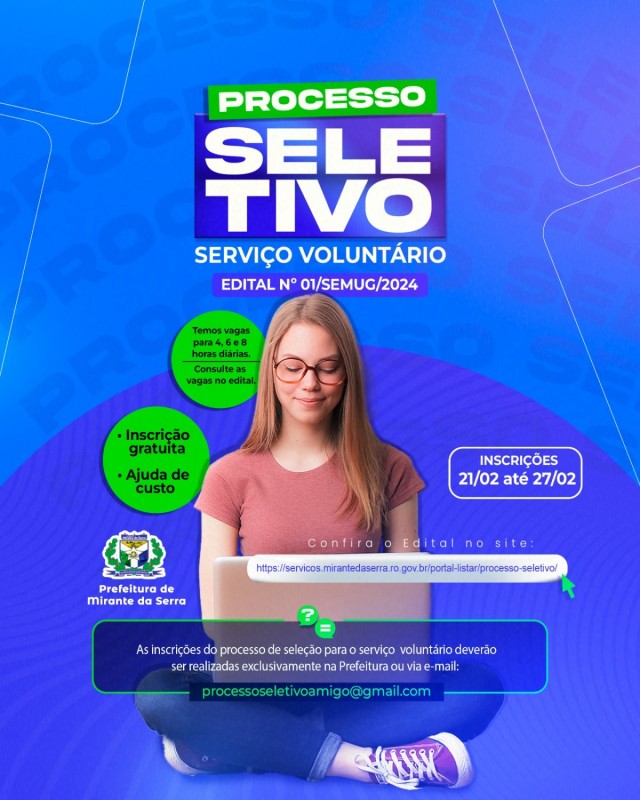 PROCESSO DE SELEÇÃO PARA O PROGRAMA SERVIÇO VOLUNTÁRIO