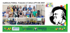 ATA ESCUTA PÚBLICA FOMENTO DO RECURSOS DA POLÍTICA NACIONAL ALDIR BLANC (PNAB) 2025 - APLICAÇÃO PAAR 1º CICLO. Ao sétimo (07) dia do mês de outubro (10) de dois mil e vinte e cinco (2025), às 19:30 horas, Representantes da Prefeitura Municipal, Subcoordenadora de Educação da Secretaria Municipal de Educação, Cultura e Esporte (SEMECE), equipe da Casa de Cultura Rieli Franciscato, representantes da sociedade civil, agentes culturais e membros do Legislativo, reuniram-se no auditório da Casa de Cultura Rieli Franciscato localizado no endereço Cel. Jorge Teixeira, nº 1935 no município de Mirante da Serra, no Estado de Rondônia, com o fim de realizar a Escuta Pública do Plano anual de Aplicações (PAAR) execução do primeiro ciclo|2024. Iniciados os trabalhos com a presença dos membros listados na lista de presença, anexo a esta ata, a Subcoordenadora Sra. Marizete Souza de Paula iniciou a escuta em forma de roda de conversa apresentando o Sr. João Antônio de Oliveira Genoino, Agente de Serviços Diversos da Secretaria Municipal de Cultura, Esporte e Turismo - SEMCET de Ouro Preto do Oeste-Rondônia, técnico convidado para apresentar e esclarecer dúvidas aos participantes da escuta pública sobre os pontos: 1. O que é o PNAB; 2. Quem pode participar; 3. Elaboração de Edital; 4. Dificuldades e Desafios da Execução do Plano de Ação; 5 Possibilidades e Orientações sobre o valor do primeiro ciclo e etapa final - comprovantes dos agentes e possibilidades de implementação. A audiência contou com a presença do Sr. José Carlos Pereira de Andrade- Prefeito, onde o mesmo questionou e se manifestou a população “que quanto à prefeitura disponibilizará com a união da Secretária de Educação, Cultura e Esporte todo apoio dentro da lei para atender as necessidades para realização da PNAB a população.” A Sra. Marizete de Paula, também se manifestou se colocando a disposição quanto Secretária de Educação, Cultura e Esporte que a mesma se coloca em disposição conforme as diretrizes da Lei, para efetivação do Recurso salientando que, a adesão fora feito no ano de 2023 no valor de R$ 79.051,25 onde atualizado hoje com os rendimentos de aplicação está no valor de R$ 87.241,75 no dia 22/05/2025 esclareceu que, “é um recurso recuperado e que o prazo para execução é até 31/12/2025”. Após escuta de todos presentes que se manifestaram, decidiu-se por restringir o número de edital em FOMENTO com uma Feira Cultural e Gastronômica, além de Custo Operacional e Subsídio e Manutenção, Obras, reformas e Aquisições de Instrumentos Musicais. Ao final, o Diretor da Divisão Cultural, Sr. Elizeu Paranhos Soares, agradeceu a participação de todos, a Sra. Marizete reiterou da importância do Edital ser publicado com urgência, não havendo más o que tratar, a audiência foi encerrada, a lista de presença assinada e foto que segue em anexo fora tirado para oficializar e dar andamento ás devidas ações necessária para consolidação PNAB publicação do edital ALDIR BLANC- MIRANTE DA SERRA-1º CICLO|2025 para os meses de novembro e dezembro. Mirante da Serra-RO, 07 de outubro de 2025